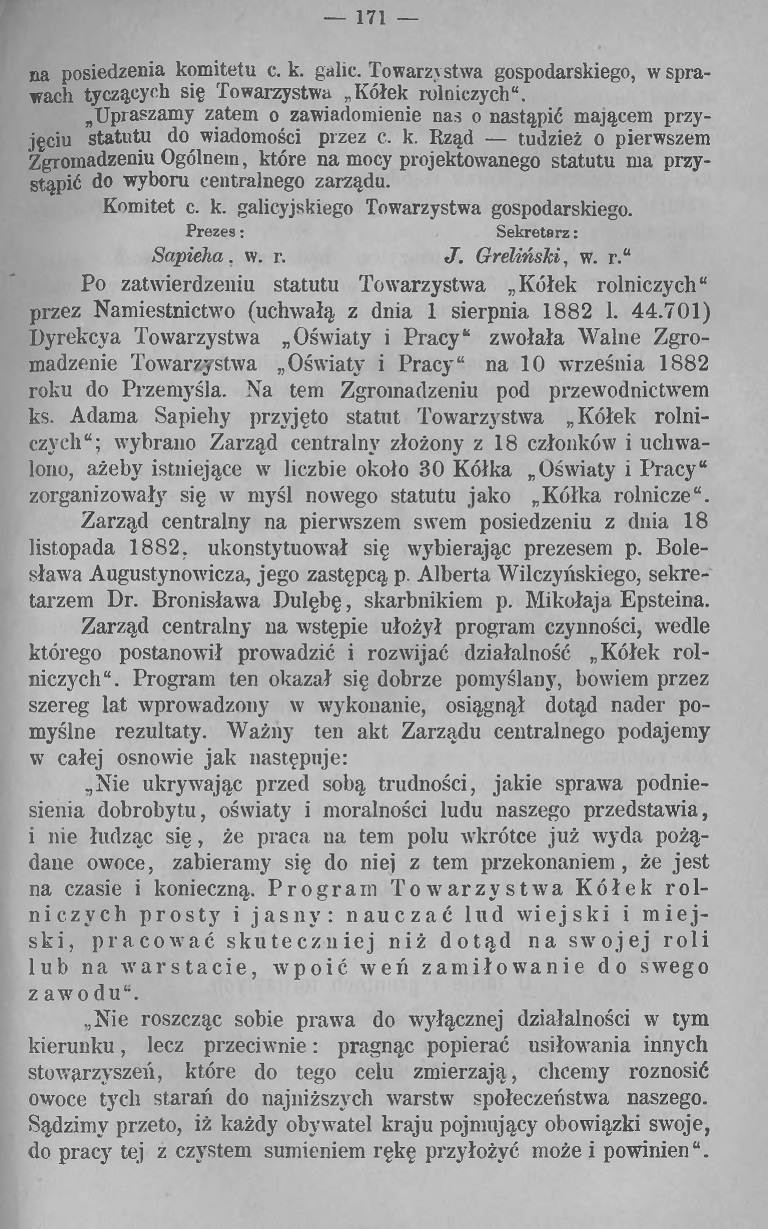 Przewodnik Kółek rolniczych 1892 nr 5  10 lat str 3a